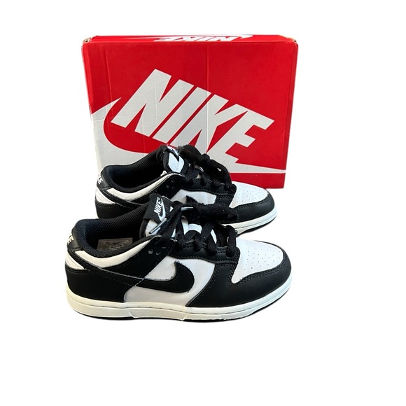 Nike Dunk Low Panda Kids Black and White Low-Top Sneakers - Picture 1 of 10